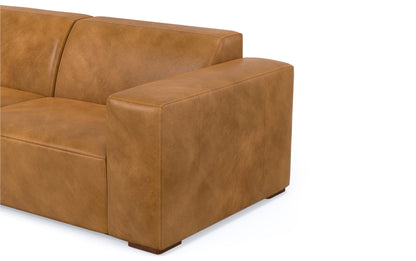 Sienna Genuine Leather | Rex Left Sectional and Ottoman in Genuine Leather