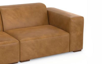 Sienna Genuine Leather | Rex Left Sectional and Ottoman in Genuine Leather