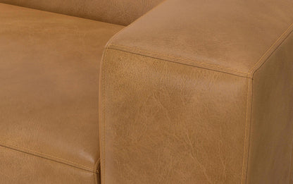 Sienna Genuine Leather | Rex Left Sectional and Ottoman in Genuine Leather