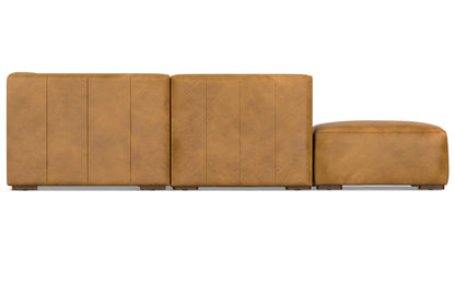 Sienna Genuine Leather | Rex Left Sectional and Ottoman in Genuine Leather