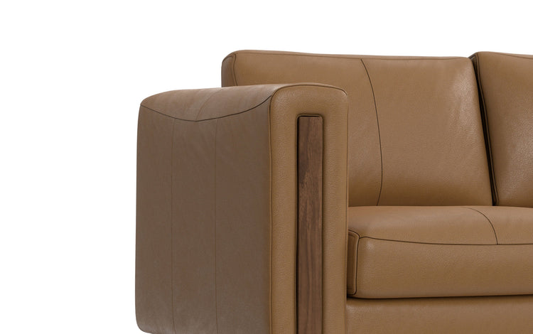 Butternut Brown Genuine Leather | Richard 63 inch Loveseat in Genuine Leather