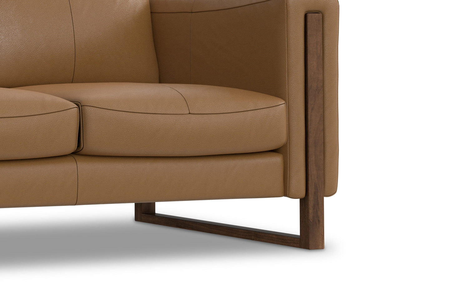 Butternut Brown Genuine Leather | Richard 63 inch Loveseat in Genuine Leather