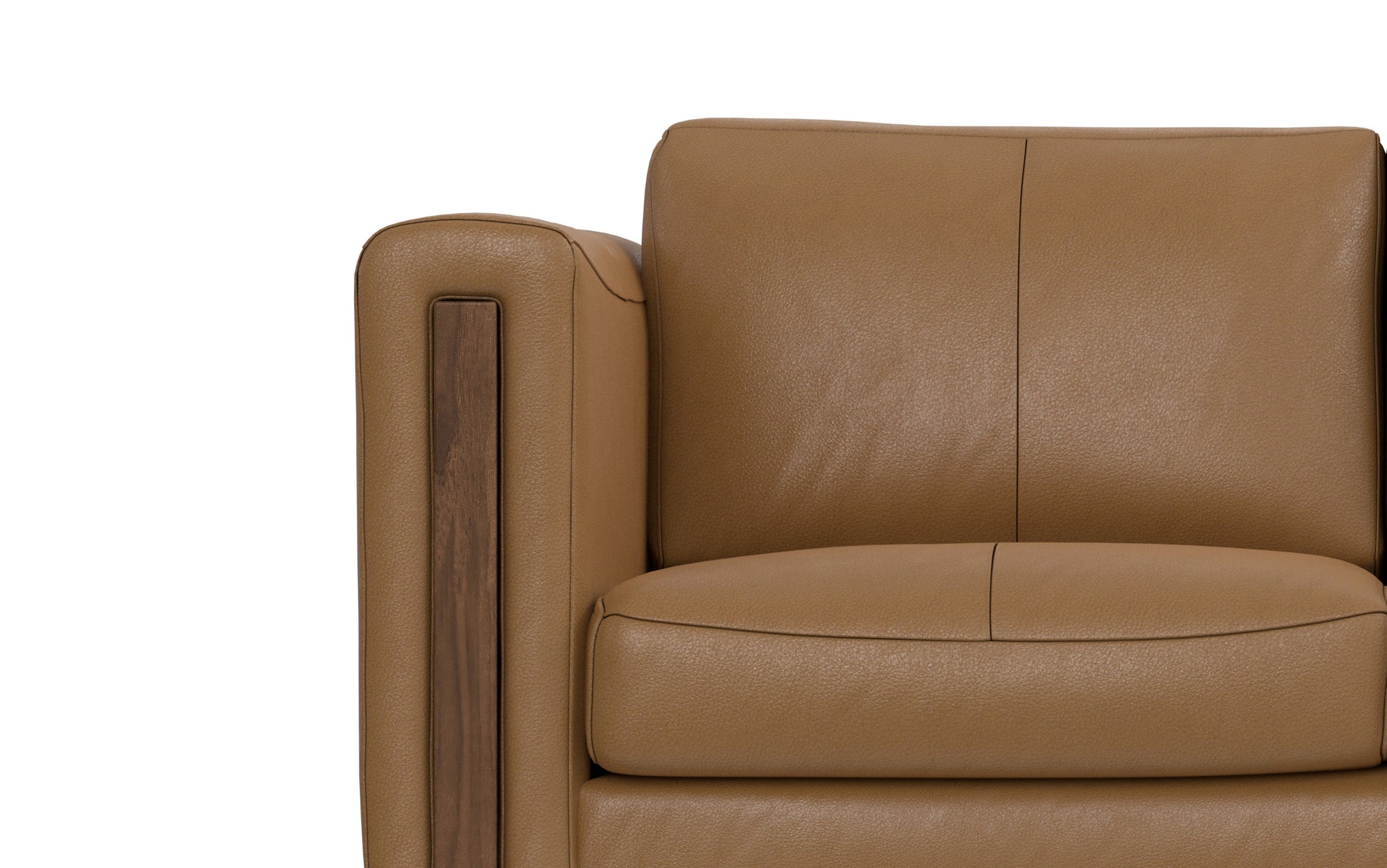 Butternut Brown Genuine Leather | Richard 63 inch Loveseat in Genuine Leather