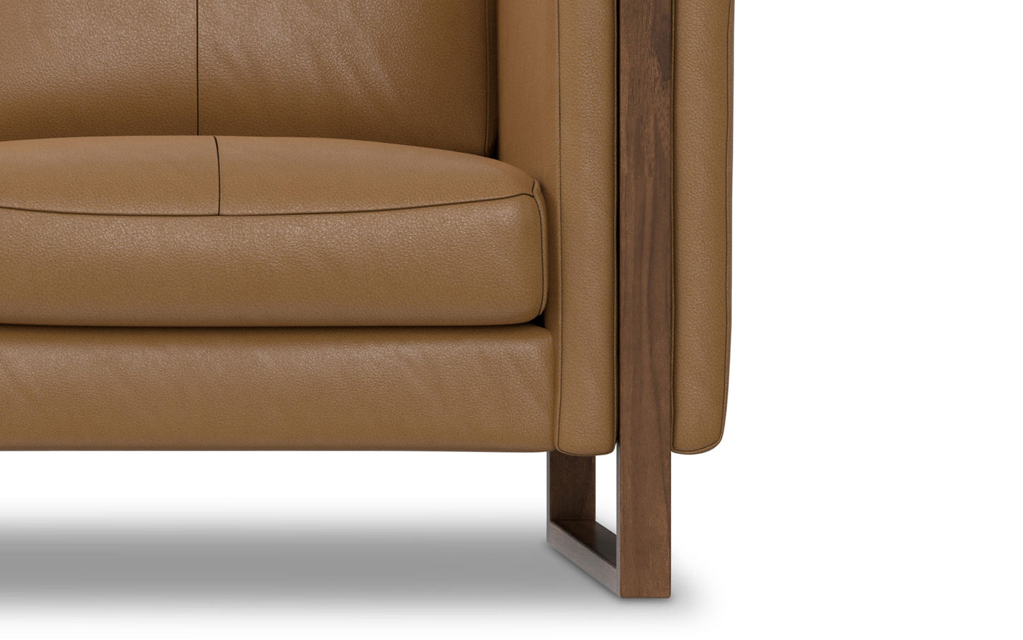 Butternut Brown Genuine Leather | Richard 63 inch Loveseat in Genuine Leather