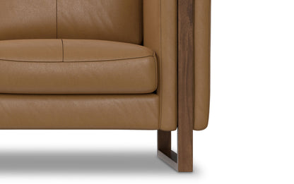 Butternut Brown Genuine Leather | Richard 63 inch Loveseat in Genuine Leather