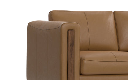 Butternut Brown Genuine Leather | Richard 63 inch Loveseat in Genuine Leather