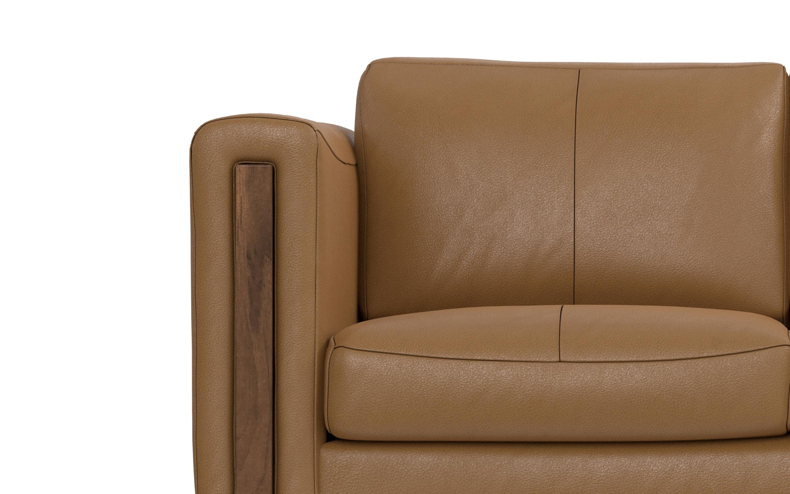 Butternut Brown Genuine Leather | Richard 63 inch Loveseat in Genuine Leather