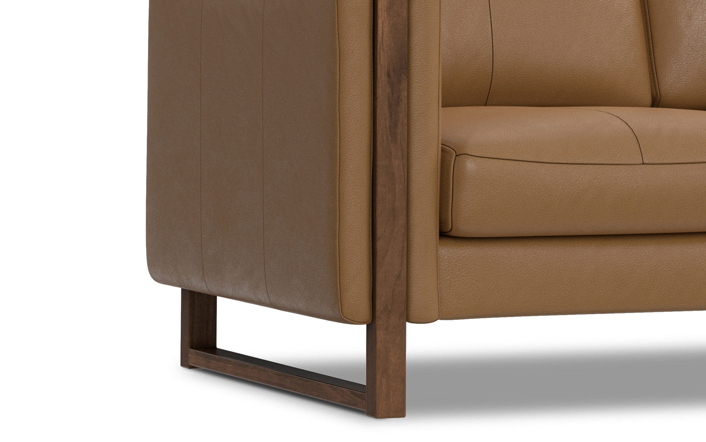 Butternut Brown Genuine Leather | Richard 63 inch Loveseat in Genuine Leather