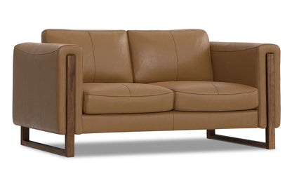 Butternut Brown Genuine Leather | Richard 63 inch Loveseat in Genuine Leather