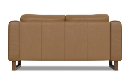 Butternut Brown Genuine Leather | Richard 63 inch Loveseat in Genuine Leather