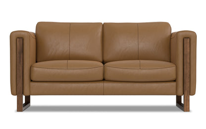 Butternut Brown Genuine Leather | Richard 63 inch Loveseat in Genuine Leather