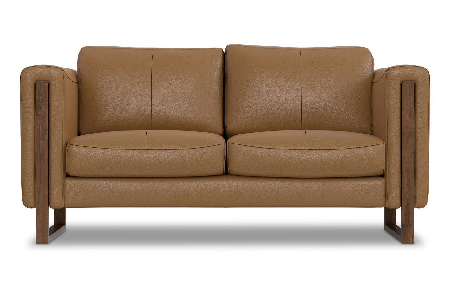 Butternut Brown Genuine Leather | Richard 63 inch Loveseat in Genuine Leather