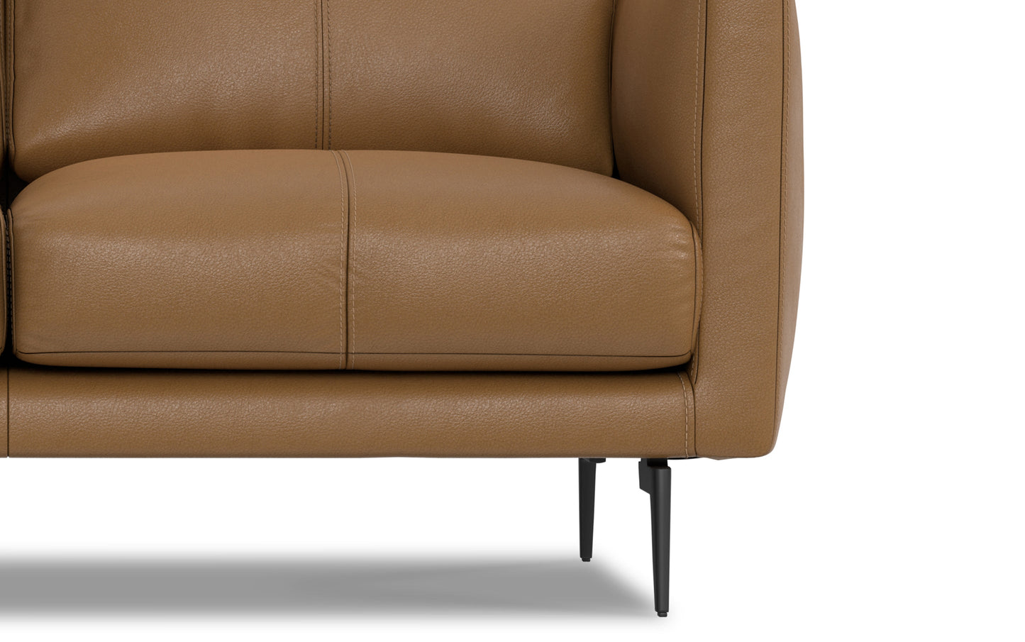 Butternut Brown Genuine Leather | Stevens 60 inch Loveseat in Genuine Leather