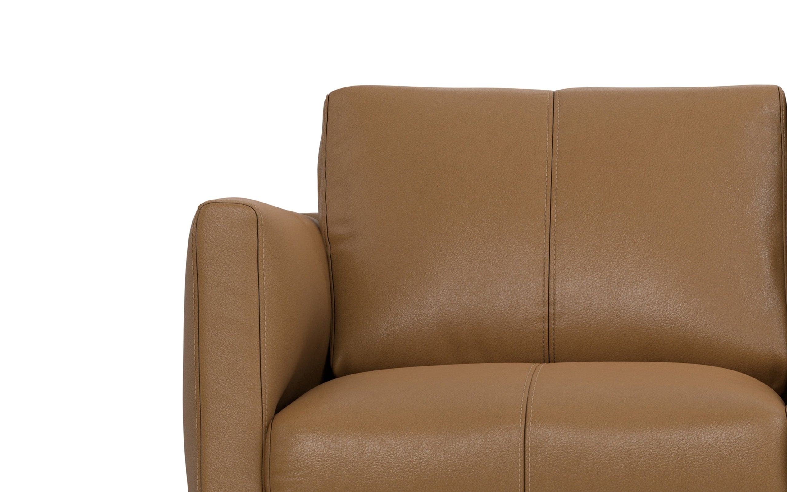 Butternut Brown Genuine Leather | Stevens 60 inch Loveseat in Genuine Leather