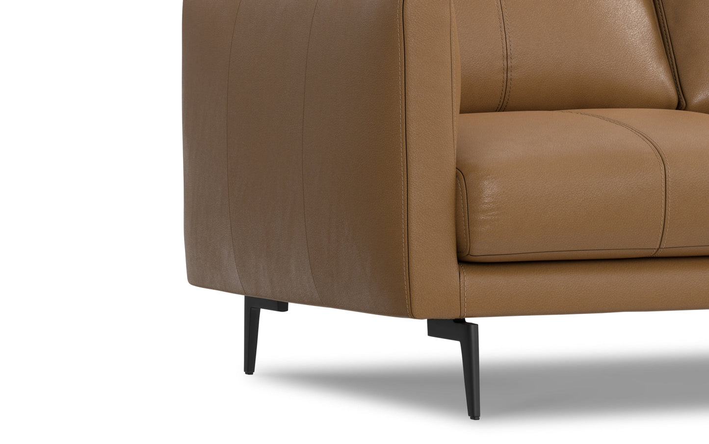 Butternut Brown Genuine Leather | Stevens 60 inch Loveseat in Genuine Leather