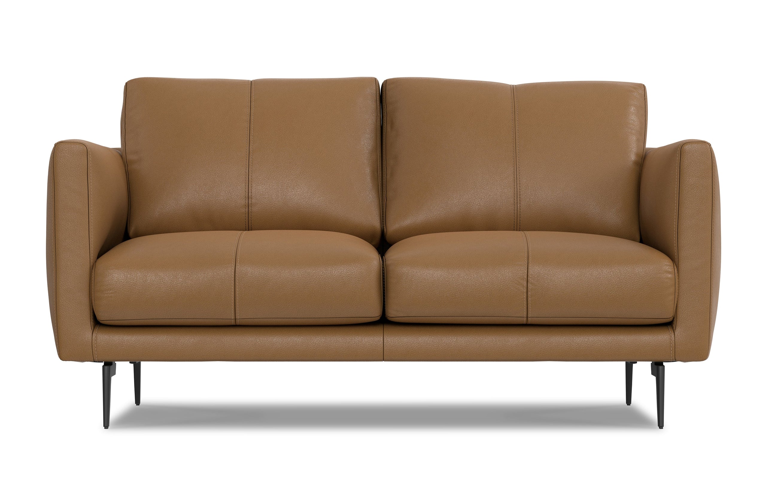 Butternut Brown Genuine Leather | Stevens 60 inch Loveseat in Genuine Leather