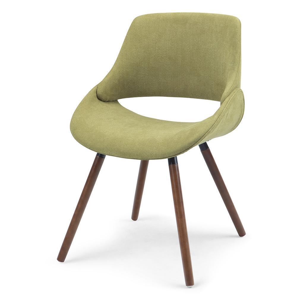 Acid Green Walnut | Malden Bentwood Dining Chair in Grey Woven Fabric