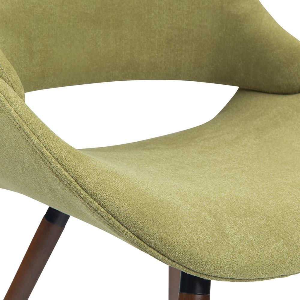 Acid Green Walnut | Malden Bentwood Dining Chair in Grey Woven Fabric