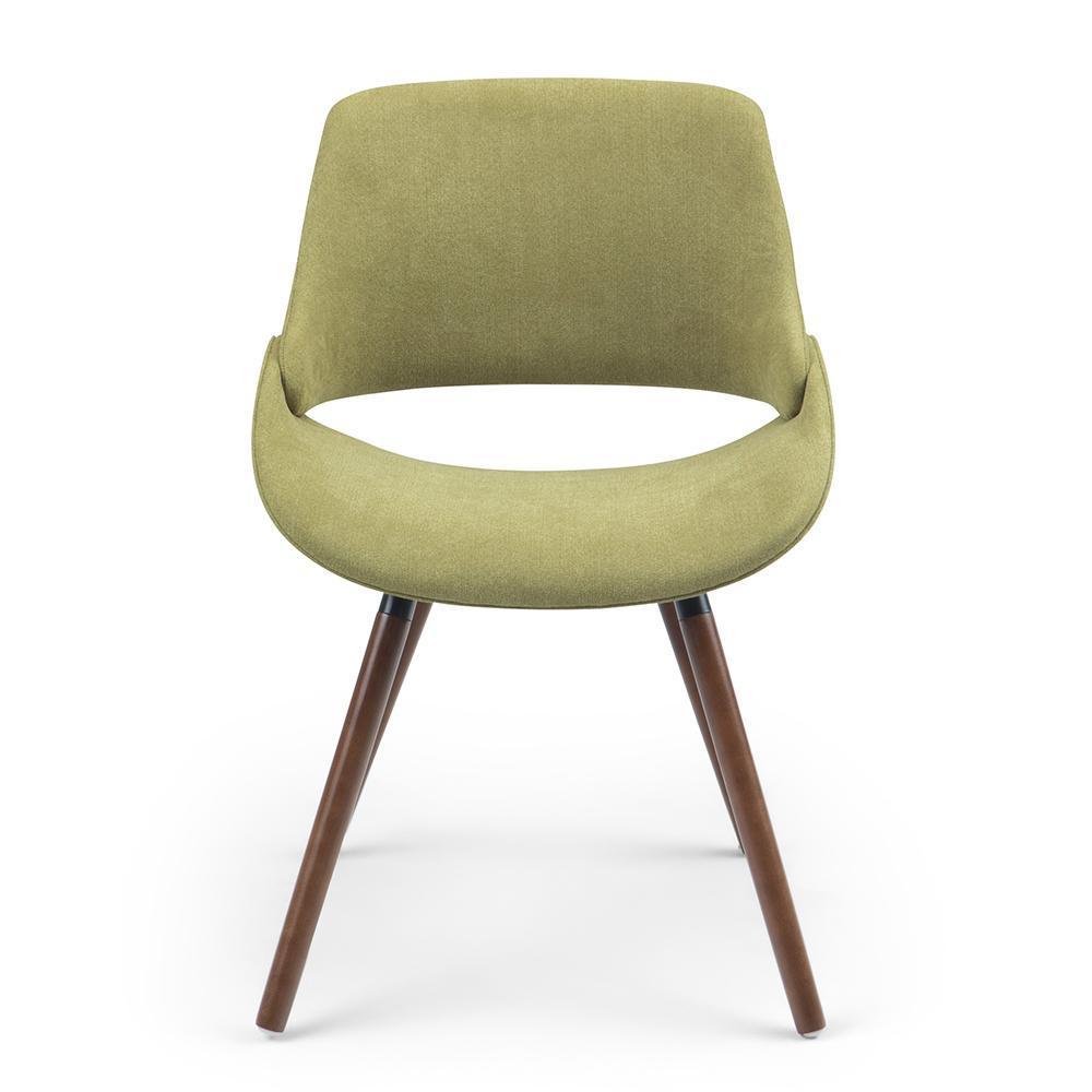 Acid Green Walnut | Malden Bentwood Dining Chair in Grey Woven Fabric