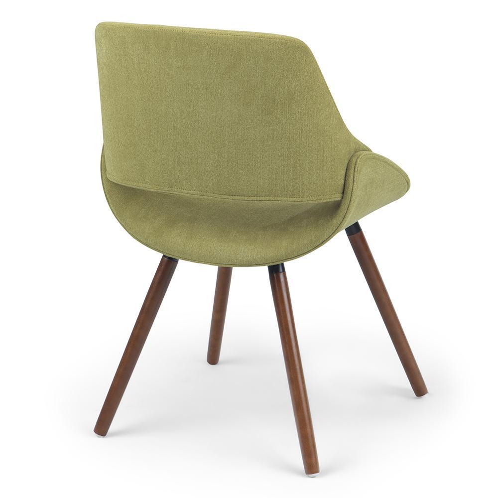 Acid Green Walnut | Malden Bentwood Dining Chair in Grey Woven Fabric