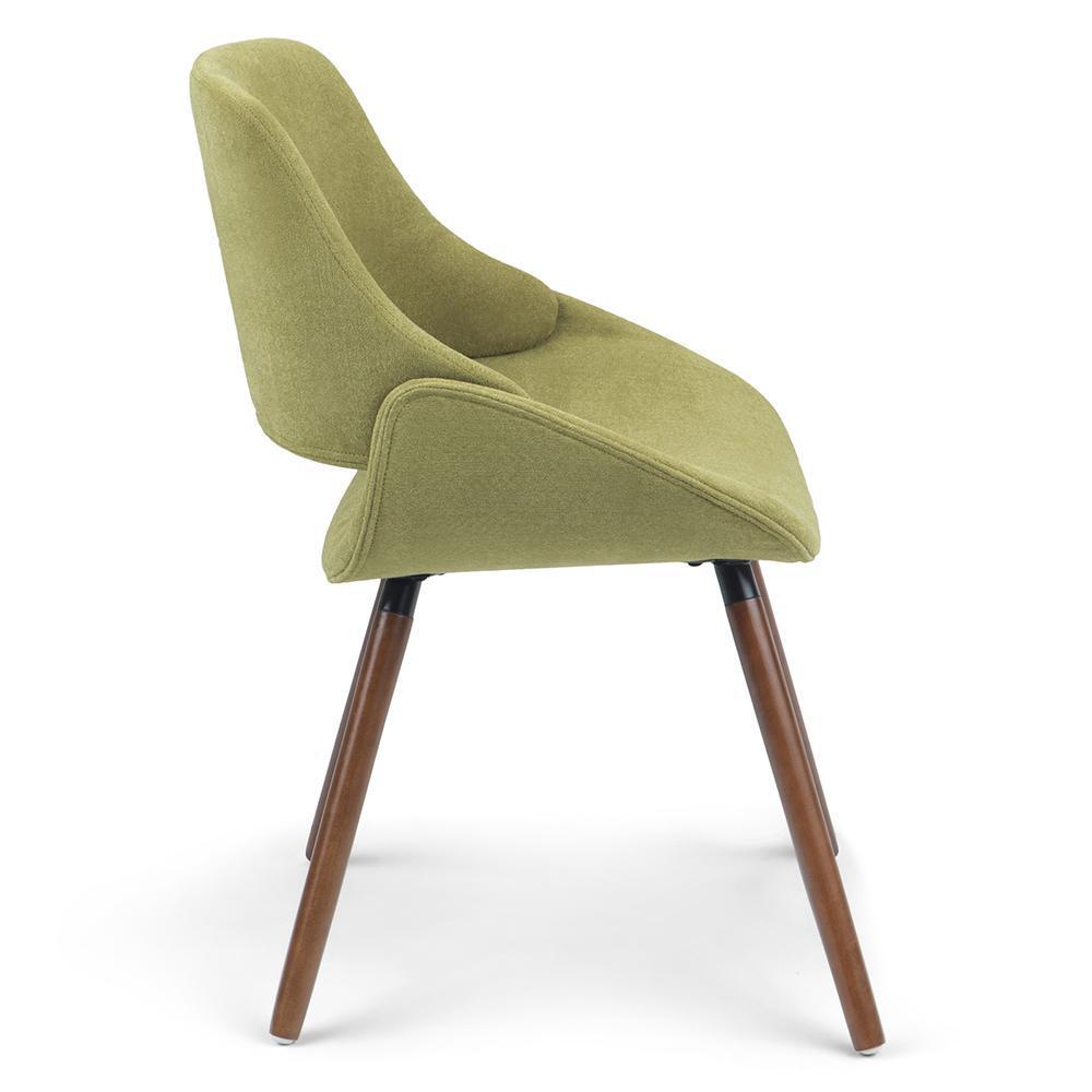 Acid Green Walnut | Malden Bentwood Dining Chair in Grey Woven Fabric