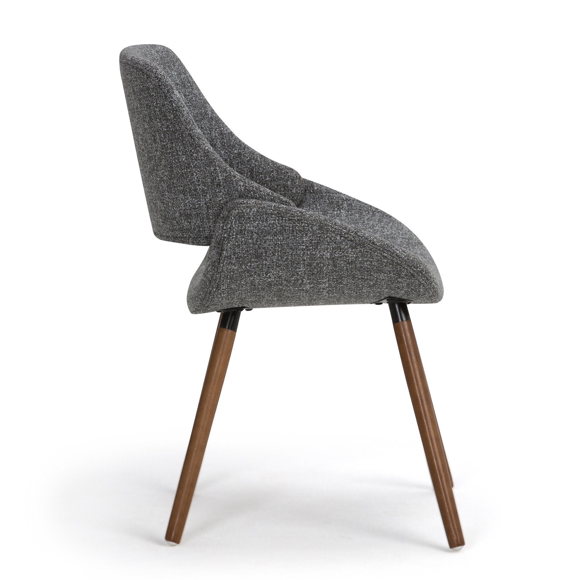 Grey Walnut | Malden Bentwood Dining Chair in Grey Woven Fabric