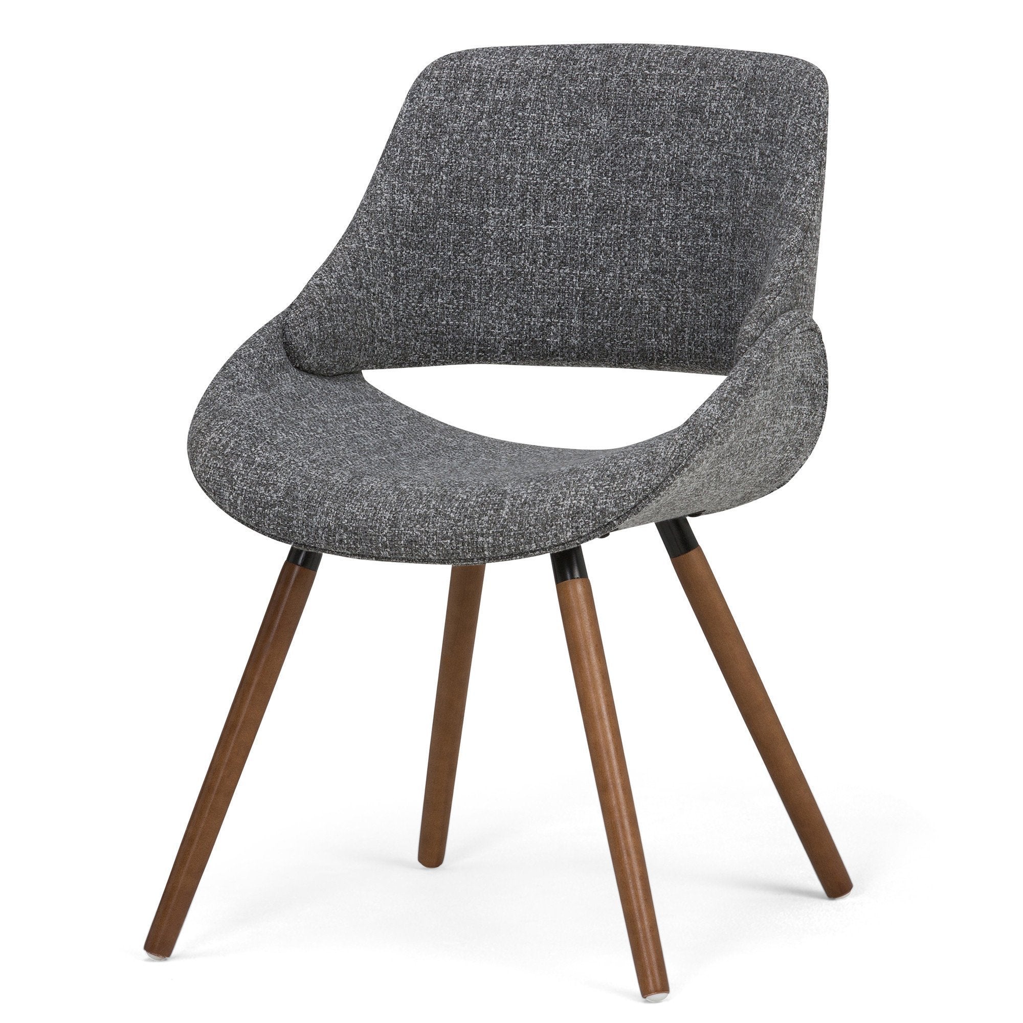 Grey Walnut | Malden Bentwood Dining Chair in Grey Woven Fabric