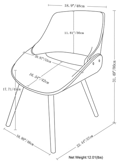 Grey Walnut | Malden Bentwood Dining Chair in Grey Woven Fabric