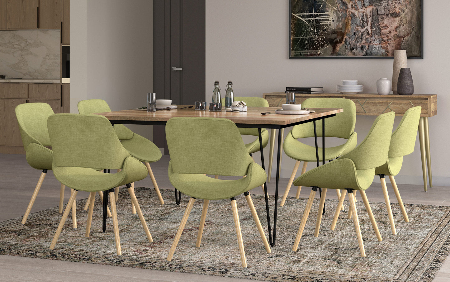 Acid Green Natural Oak | Malden Bentwood Dining Chair