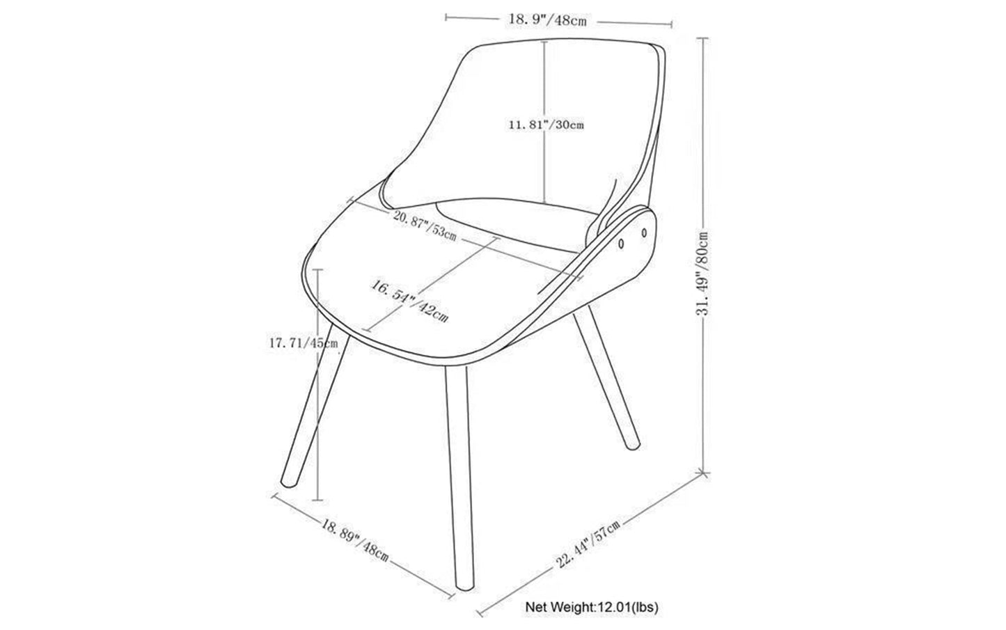 Denim Blue Natural Oak | Malden Bentwood Dining Chair