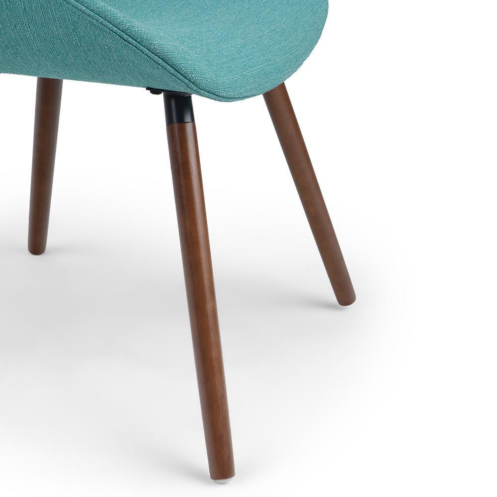 Turquoise Blue Walnut | Malden Bentwood Dining Chair in Grey Woven Fabric