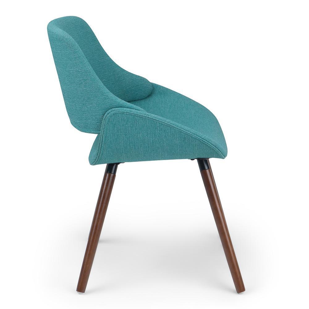 Turquoise Blue Walnut | Malden Bentwood Dining Chair in Grey Woven Fabric