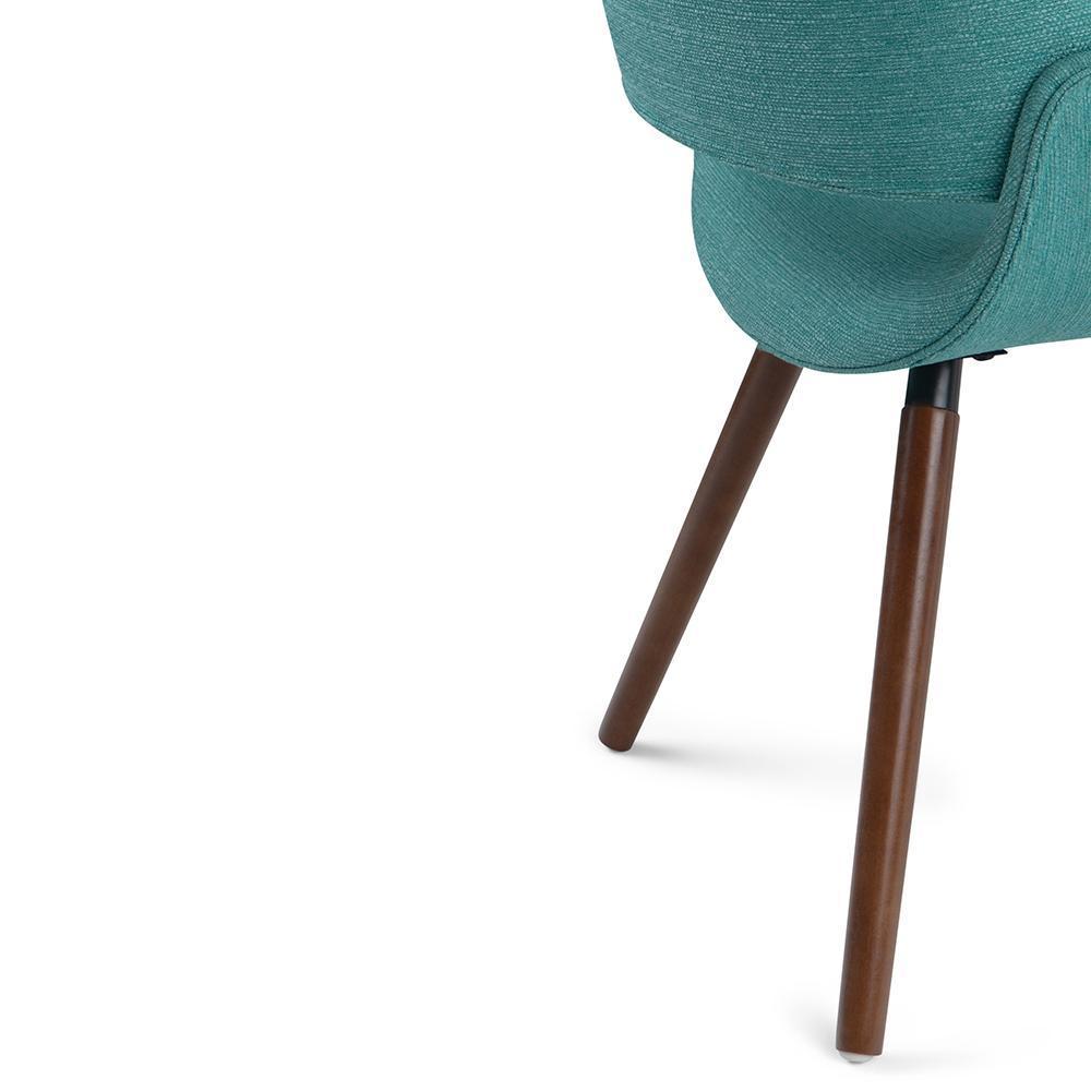 Turquoise Blue Walnut | Malden Bentwood Dining Chair in Grey Woven Fabric