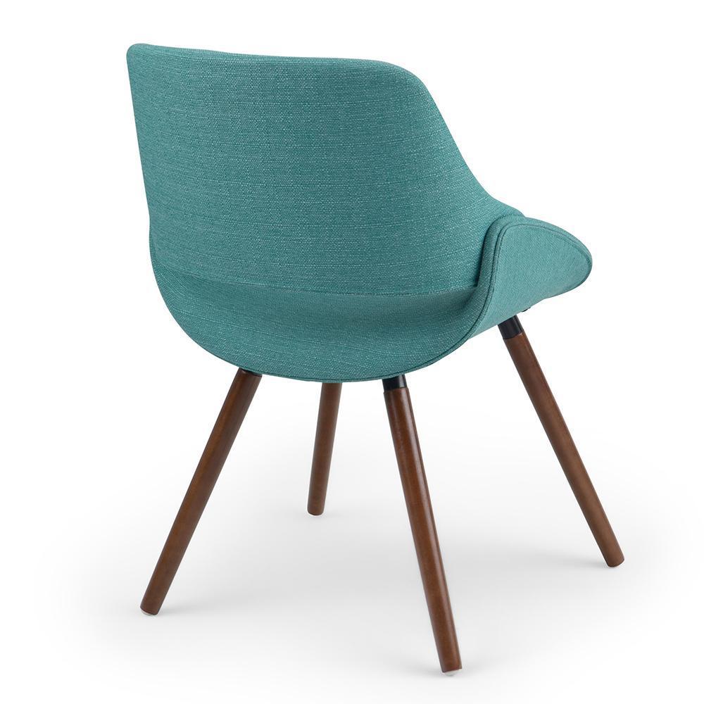 Turquoise Blue Walnut | Malden Bentwood Dining Chair in Grey Woven Fabric