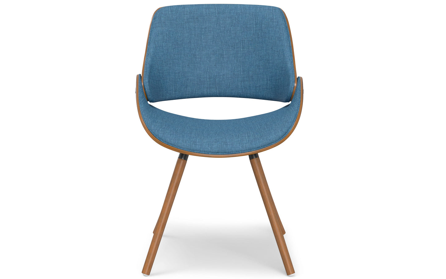 Blue Walnut Linen Style Fabric | Malden Dining Chair with Wood Back