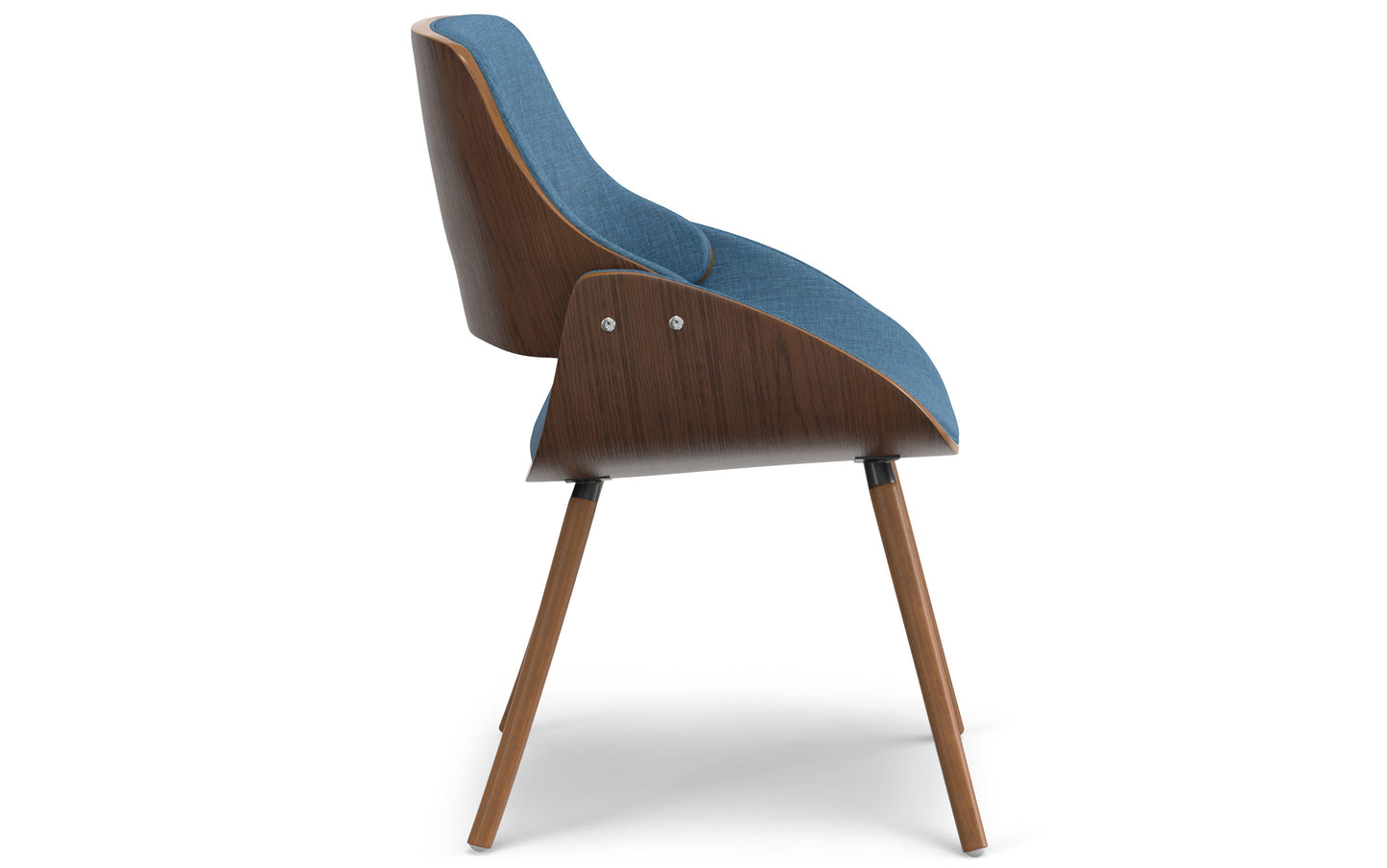 Blue Walnut Linen Style Fabric | Malden Dining Chair with Wood Back