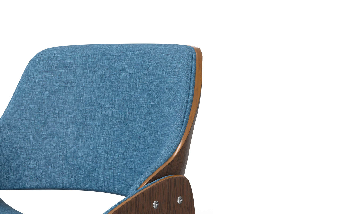 Blue Walnut Linen Style Fabric | Malden Dining Chair with Wood Back