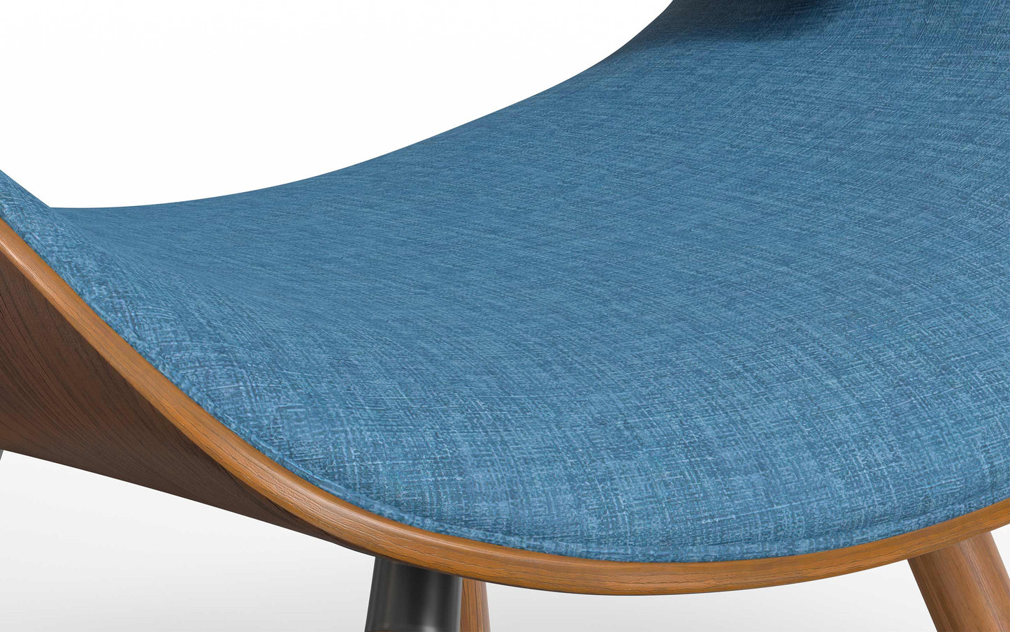 Blue Walnut Linen Style Fabric | Malden Dining Chair with Wood Back