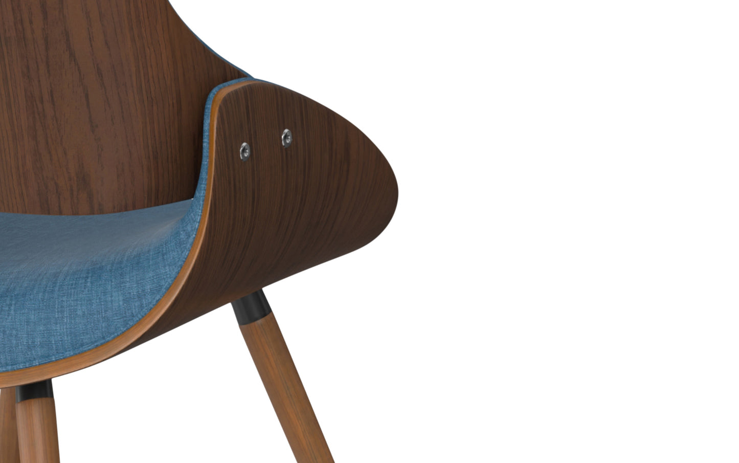 Blue Walnut Linen Style Fabric | Malden Dining Chair with Wood Back