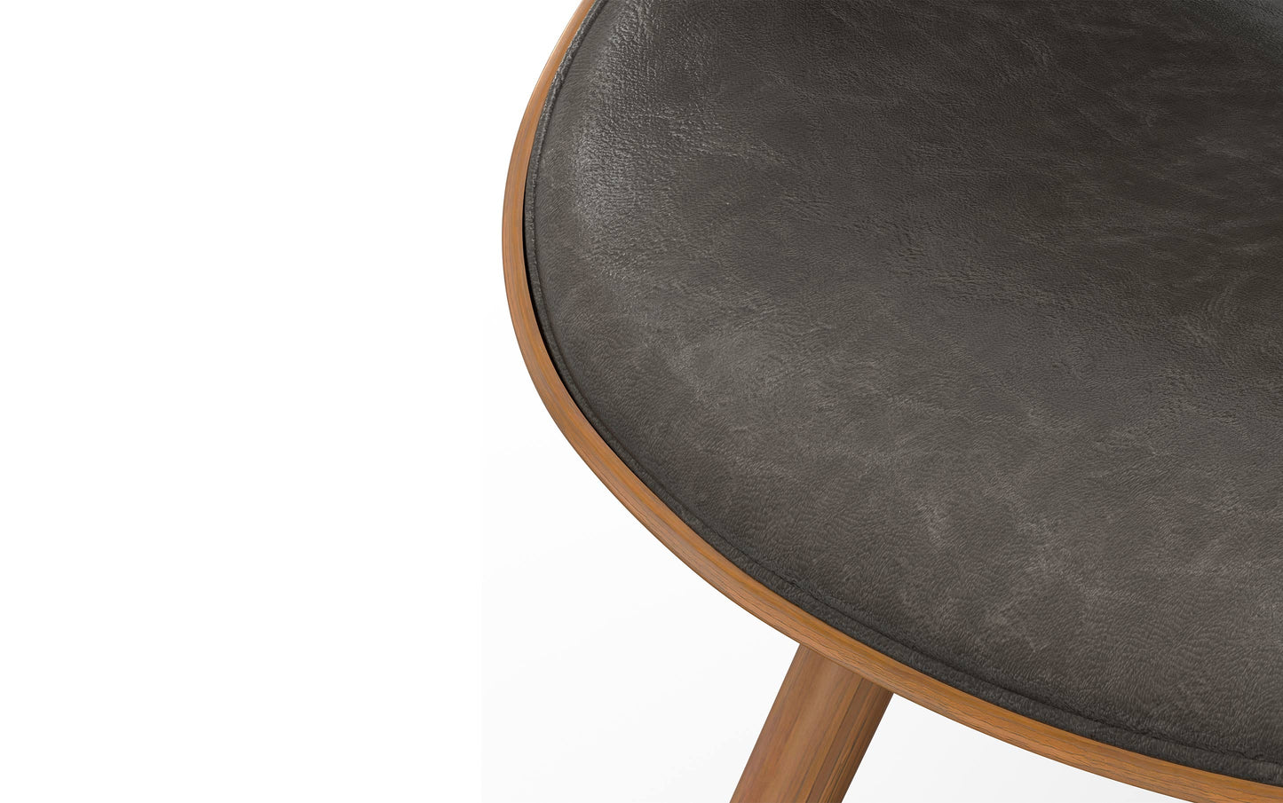 Distressed Brown Walnut Distressed Vegan Leather | Malden Dining Chair with Wood Back