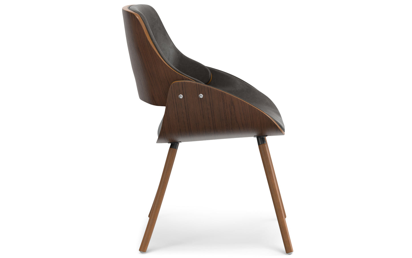 Distressed Brown Walnut Distressed Vegan Leather | Malden Dining Chair with Wood Back