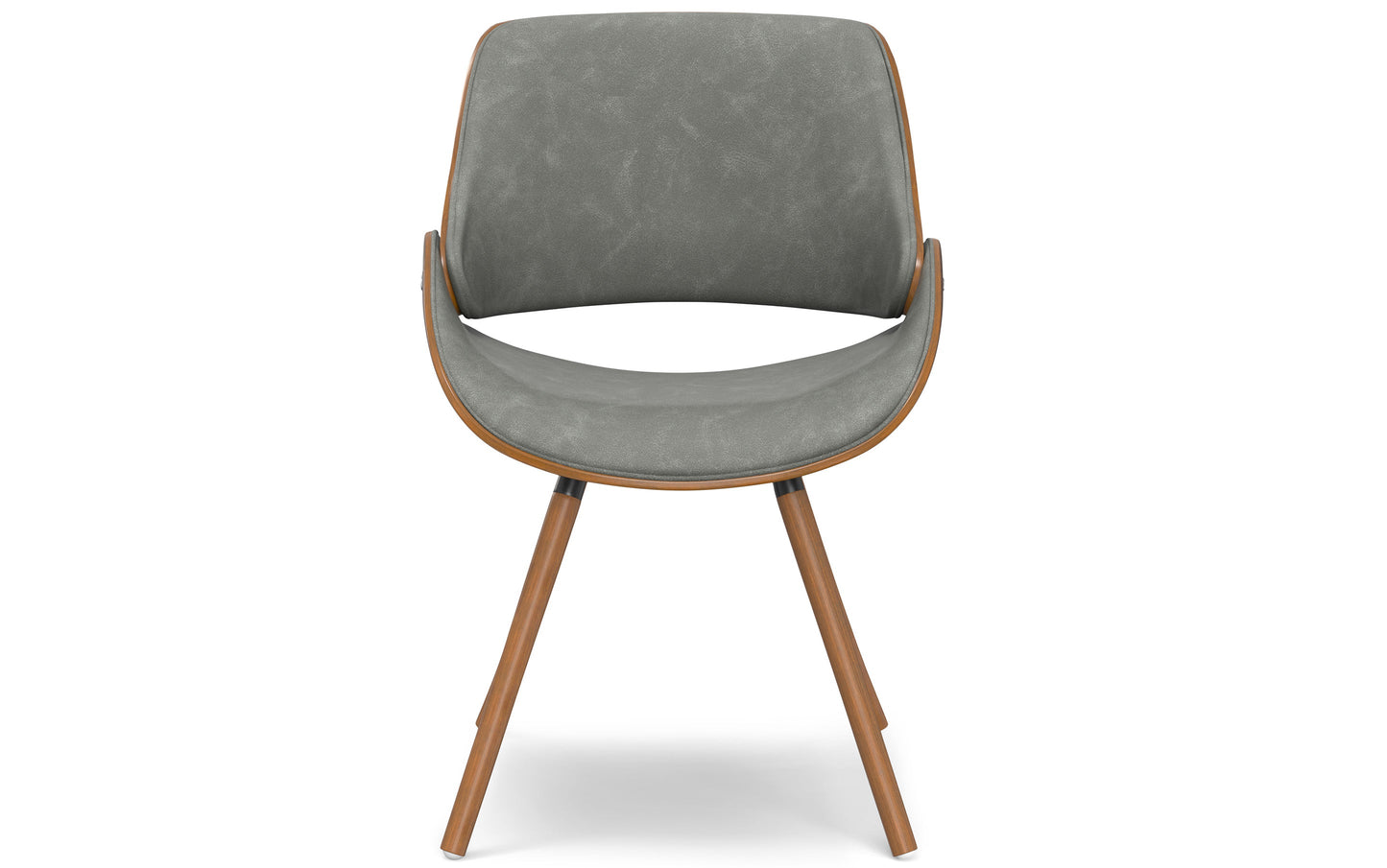 Distressed Grey Walnut Distressed Vegan Leather | Malden Dining Chair with Wood Back