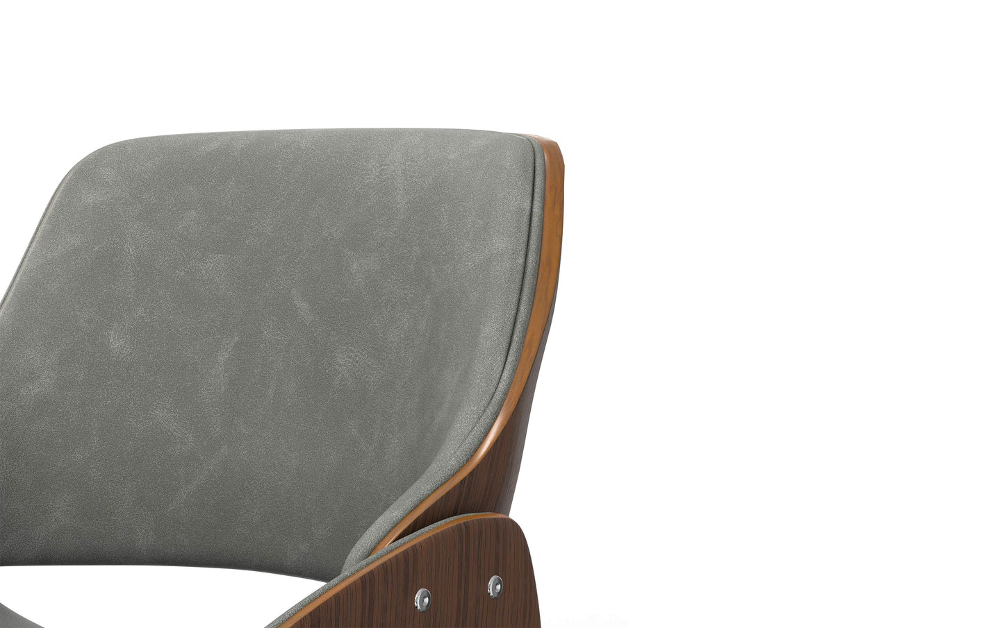 Distressed Grey Walnut Distressed Vegan Leather | Malden Dining Chair with Wood Back