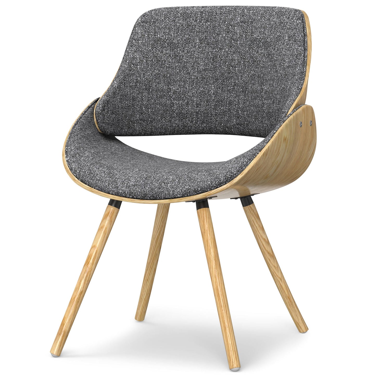 Grey Natural Oak Linen Style Fabric | Malden Bentwood Dining Chair with Wood Back