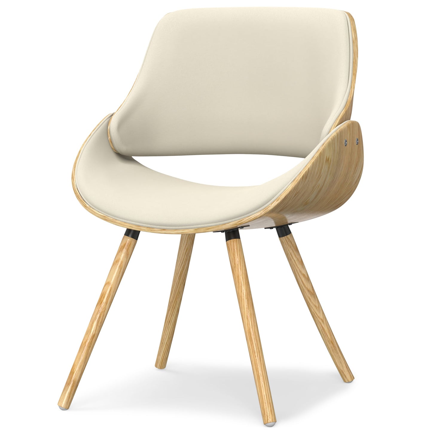 Natural Natural Oak Linen Style Fabric | Malden Bentwood Dining Chair with Wood Back