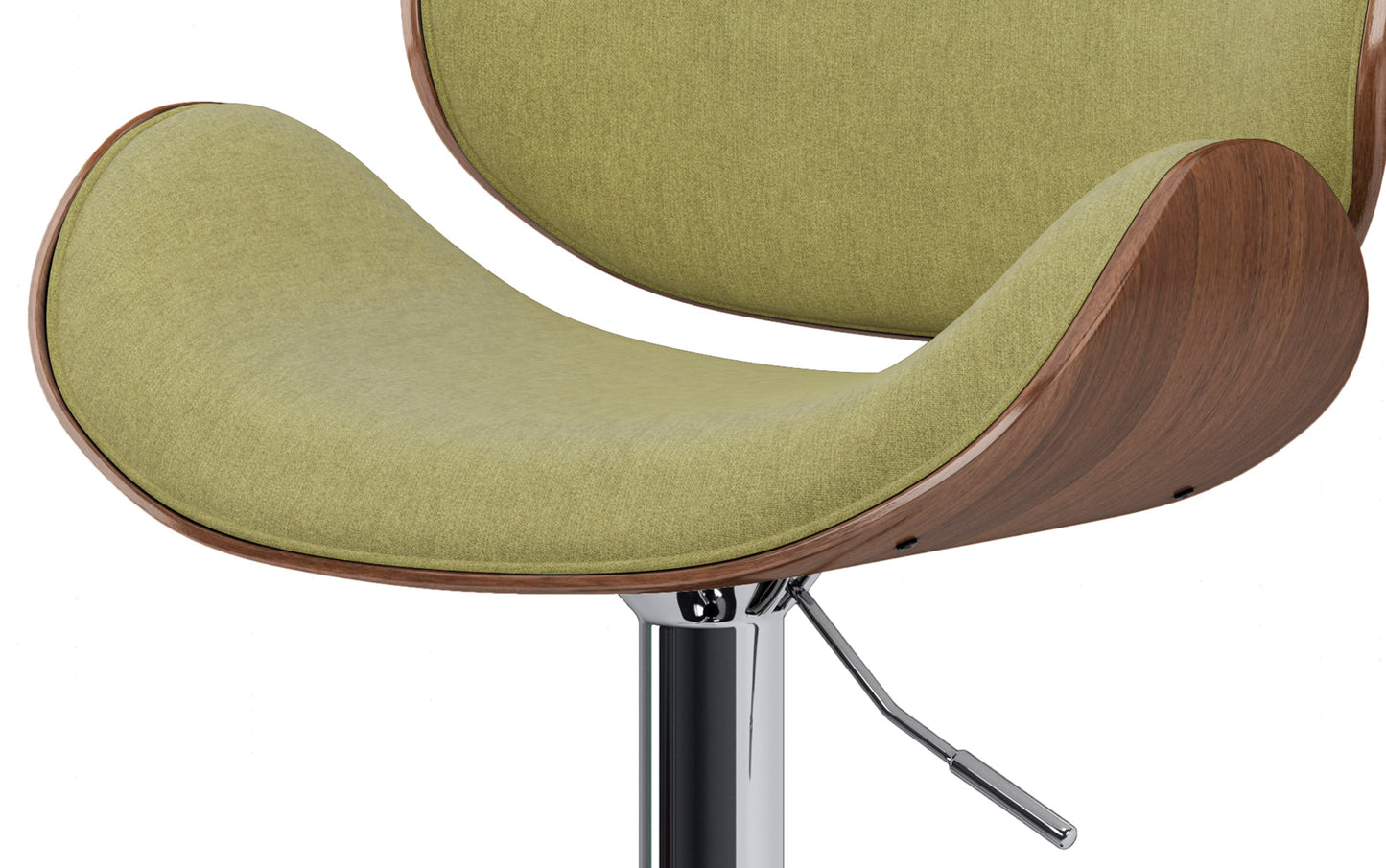 Acid Green Linen Style Fabric Natural | Marana Bentwood Adjustable Swivel Bar Stool