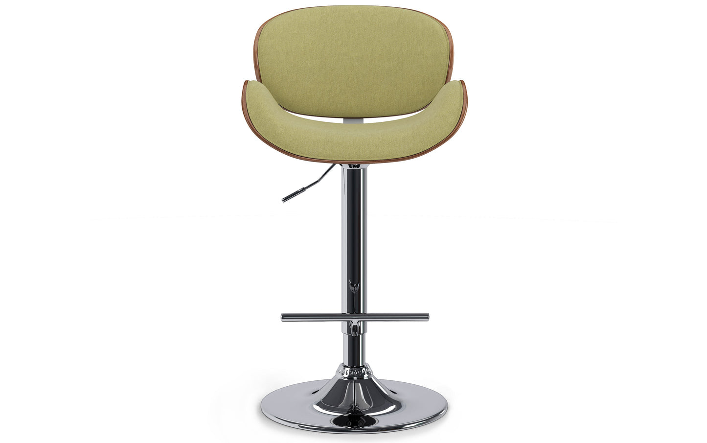 Acid Green Linen Style Fabric Natural | Marana Bentwood Adjustable Swivel Bar Stool