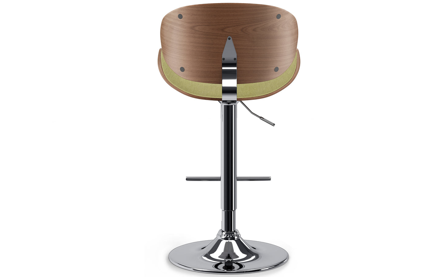 Acid Green Linen Style Fabric Natural | Marana Bentwood Adjustable Swivel Bar Stool