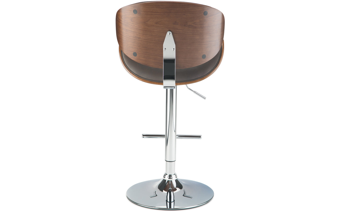 Distressed Brown Distressed Vegan Leather Walnut | Marana Bentwood Gas Lift Bar Stool