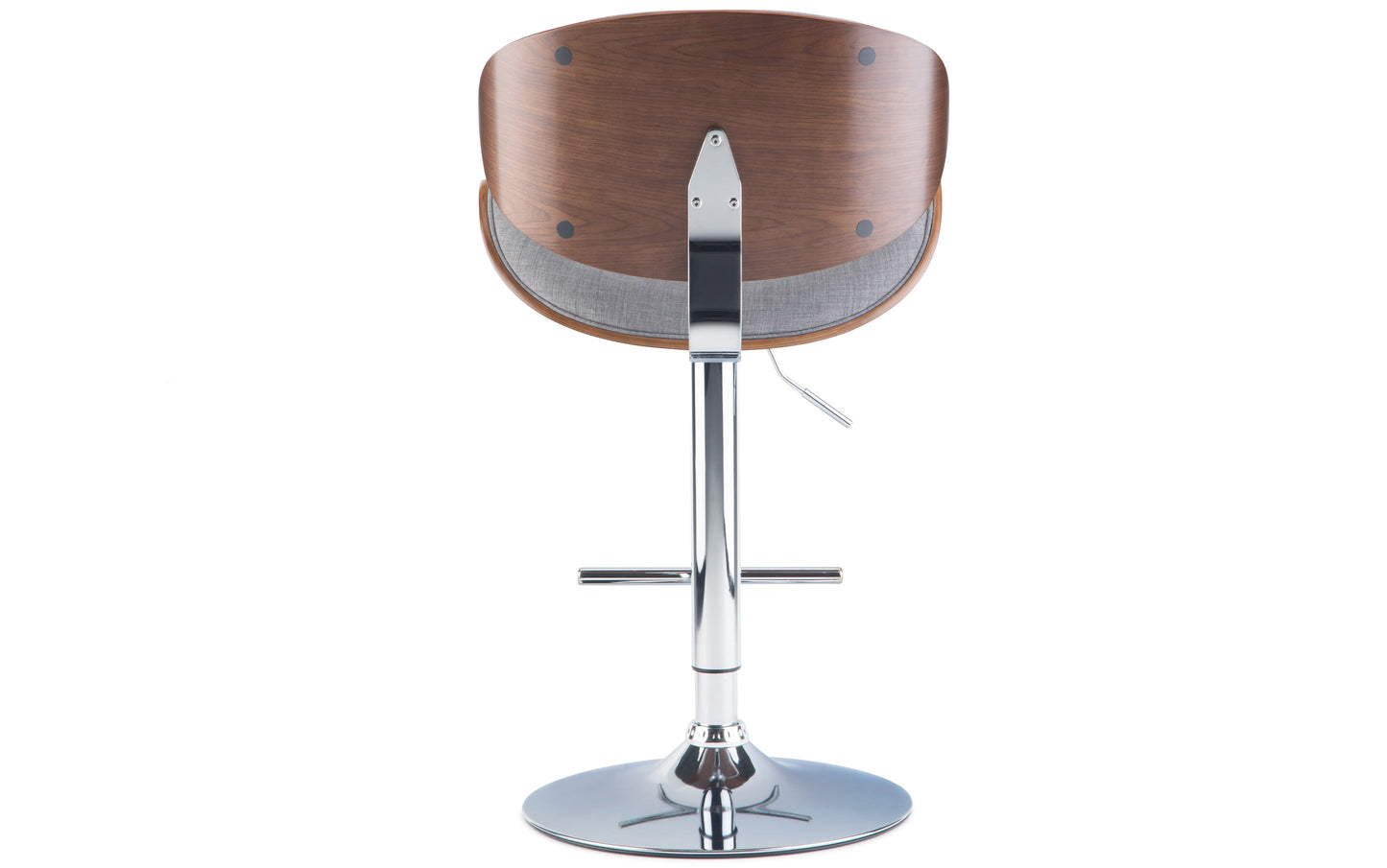 Grey Linen Style Fabric Walnut | Marana Bentwood Gas Lift Bar Stool